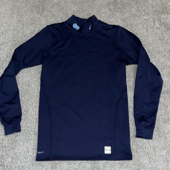 Thick Nike Pro compression LS Mock turtle UNC North Carolina Tar Heels shirt M - Picture 1 of 7